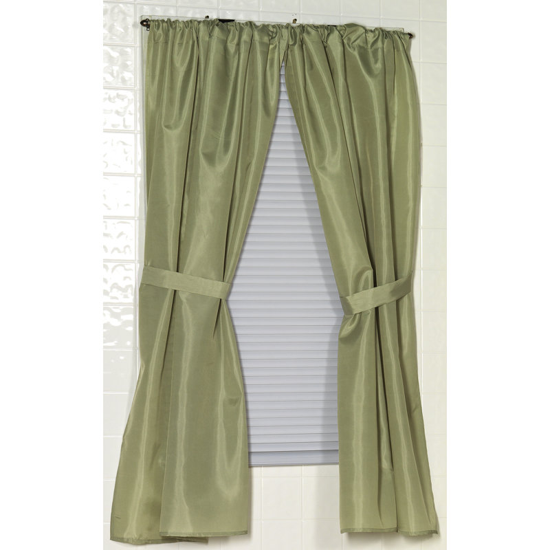 Paire de rideaux semi-transparents avec passe-tringle Bottineau, Sauge