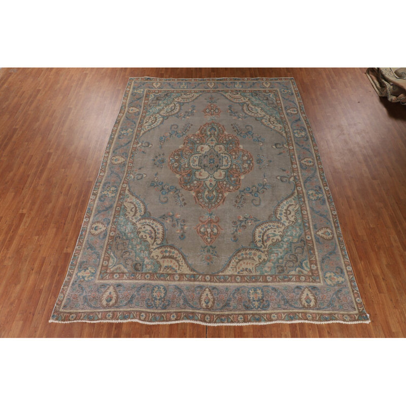 Tapis traditionnel gris rétro 10 x 13