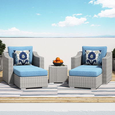 Baecher Wicker/Rattan 4 - Person Seating Group with Cushions