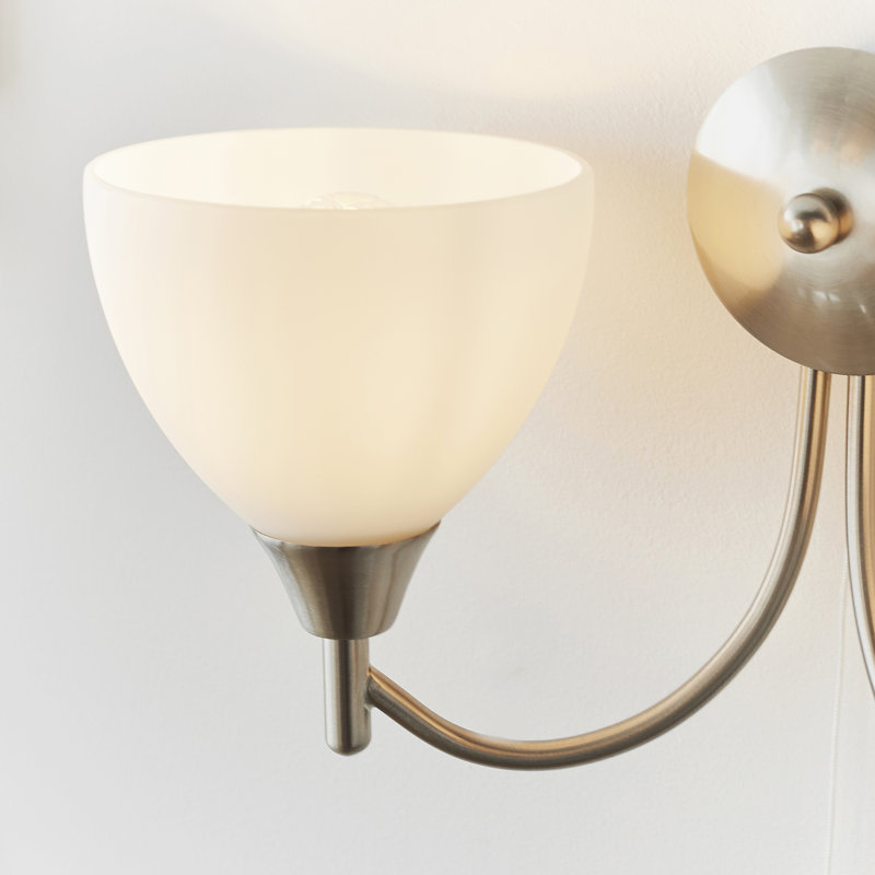 Barium Steel Armed Sconce, Satin Chrome