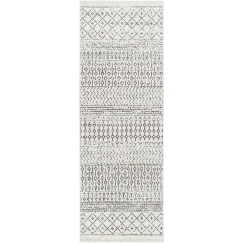 Tapis ivoire / gris Bernhard Global, Tapis de couloir 2 pi 7 po x 14 pi