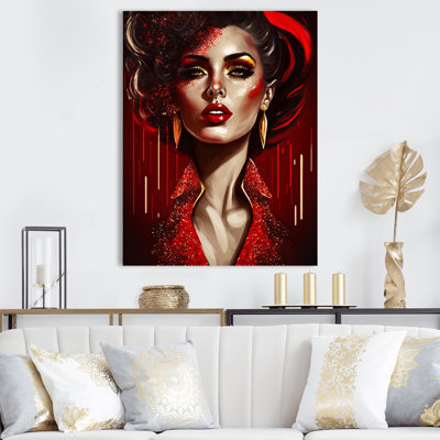 Ravissante femme en rouge II - impression