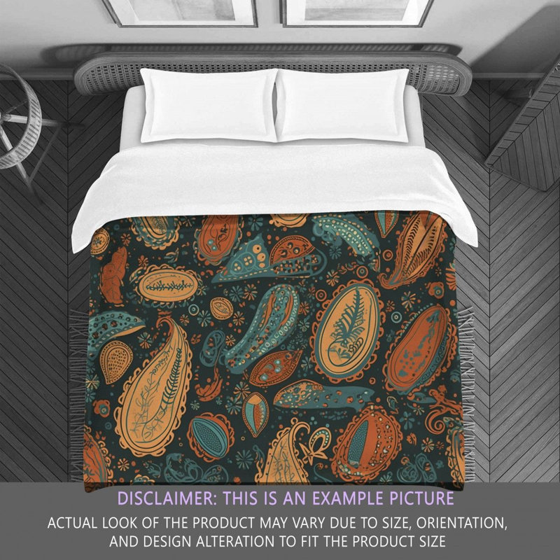 Botanical Blue/Brown Microfiber Comforter, Twin
