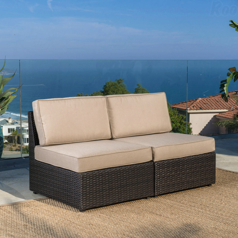 Chaise de patio sans accoudoirs, Marron foncé