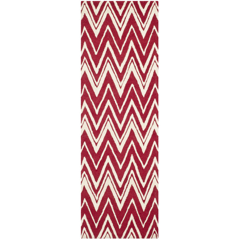 Sanyla Hand Tufted Wool Chevron Rug, Runner 2'6" x 8'