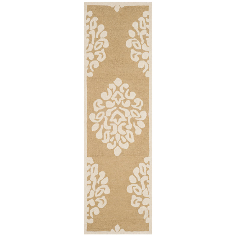 Tapis damassé en laine touffeté à la main Floret Martha Stewart, Tapis de couloir 2 pi 3 po x 8 pi