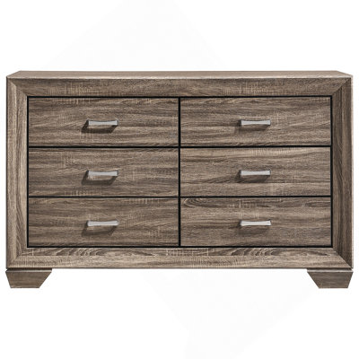 Commode 6 tiroirs en taupe délavé