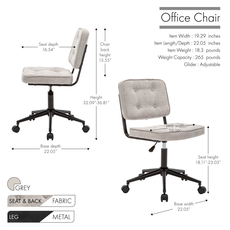 Almute Office Chair, Grey