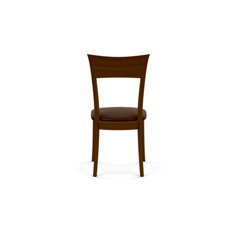 Ingrid Upholstered Dining Chair, Coffee Leather, Natural Walnut