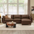 Canapé modulaire en cuir fleur 4 pièces l 126,8 po Solena