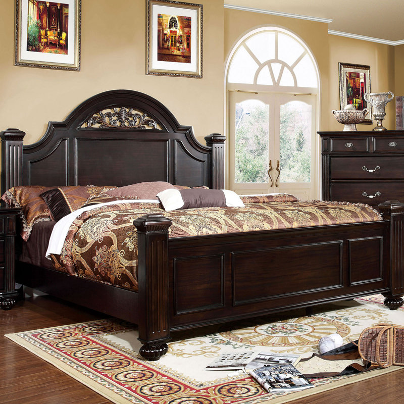 Anudeep Standard Bed, Dark Walnut, Queen