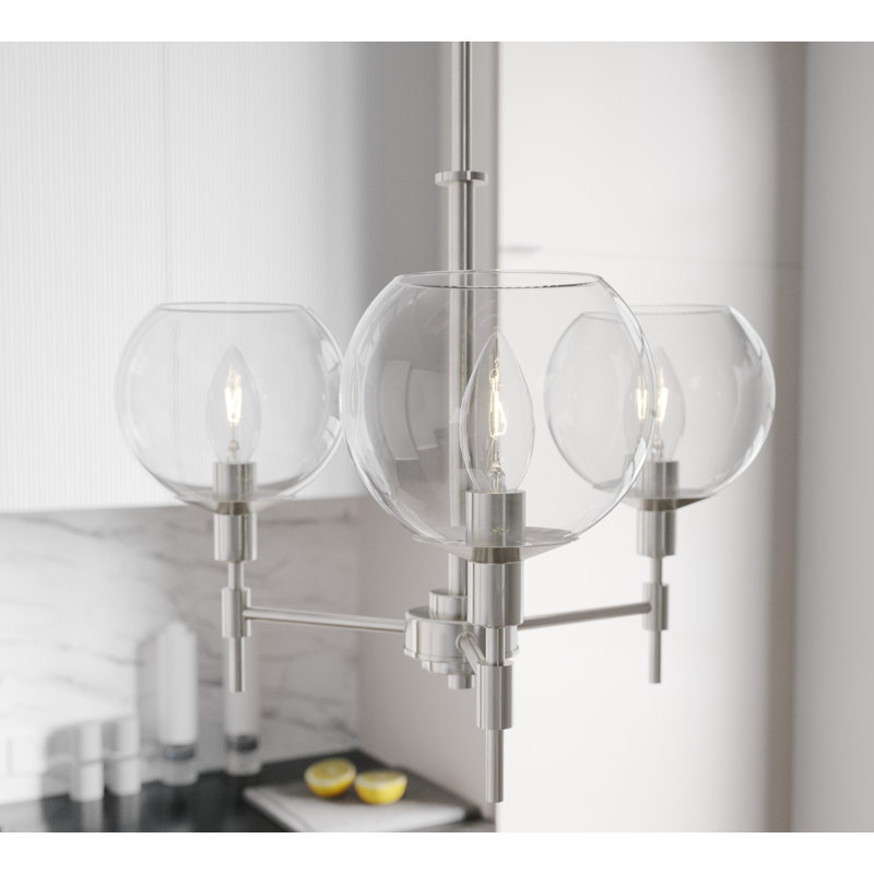 Lomawai 3 - Light Dimmable Globe Chandelier, Brushed Nickel