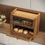Boîte à pain pour comptoir de cuisine en bois d'acacia avec fenêtre en acrylique Contenant à pain grande capacité Porte-pain Bac de rangement de pain (2 niveaux)