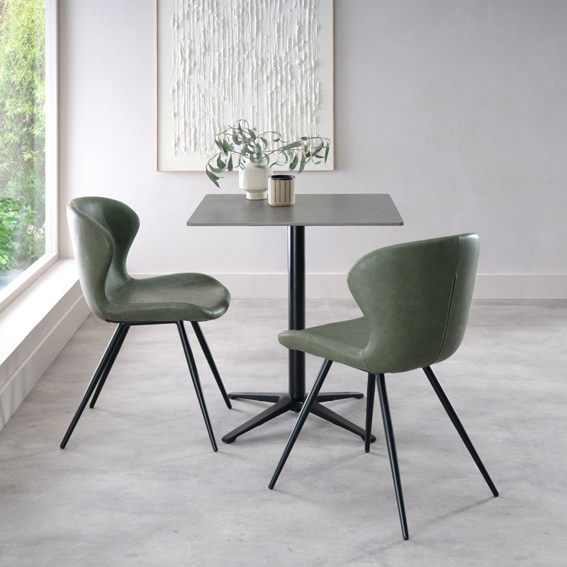 Aneli Ceramic Dining Table With Black Sand Powder Coated Base, Grey