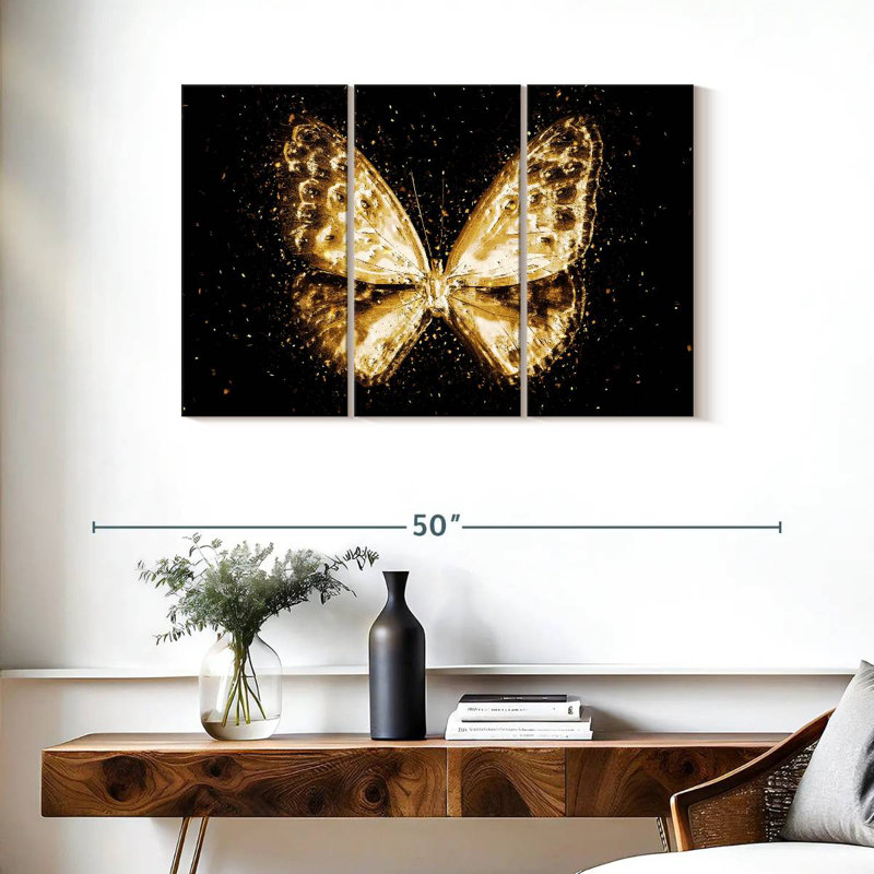 Le papillon doré I, H 24 po x l 38 po