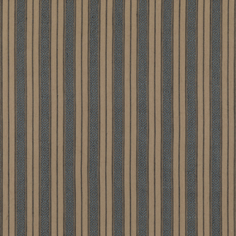 Mulberry Stripes II Cowdray Cotton Blend Fabric, Denim