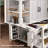 Kitchen Island With Extendable Dining Table, Rubber Wood Veneer Kitchen Table With Internal Storage Rack, Power Outlet, Kitchen Island With Storage 2 Drawers 2 Cabinet-96012792
