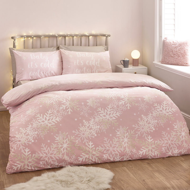 Baby It's Cold Outside Reversible Duvet Cover Set, King Duvet Cover + 2 Standard Pillowcases