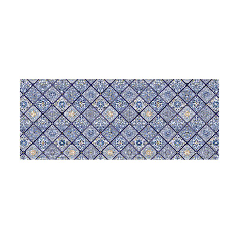 Davanti Vinyl Floor Mat - Deep Blue Collection, Runner 2' x 5'