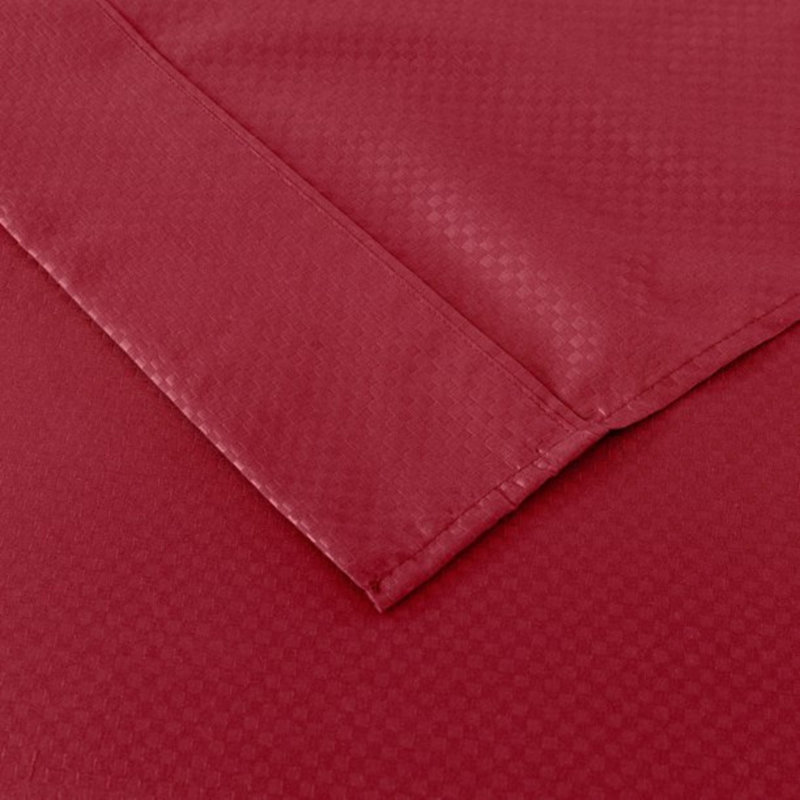 Microfiber Bed Sheets Set Checker Embossed Bedding Set, Twin Sheet Set with Fitted Sheet and Pillowcase, Burgundy