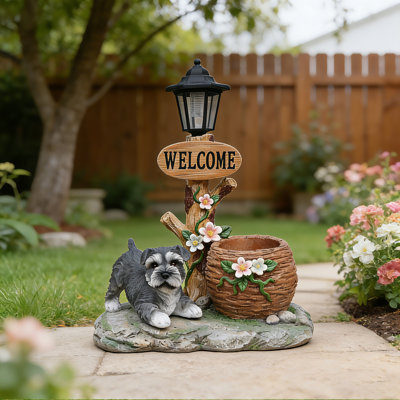 Statue jardinière Schnauzer
