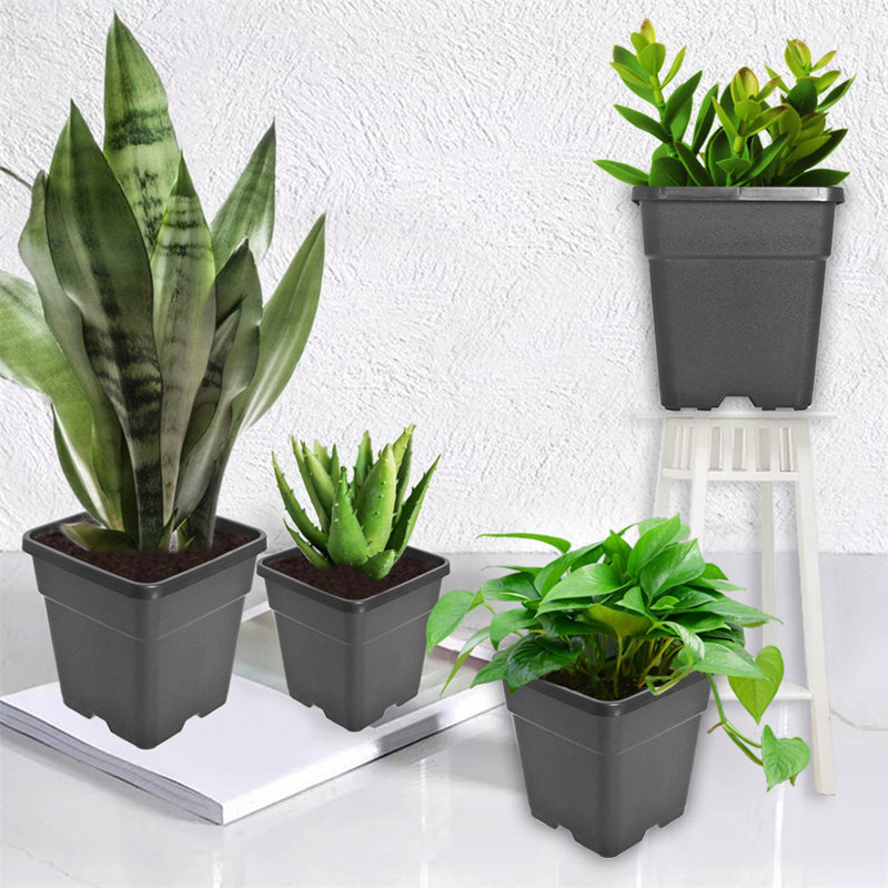 10pcs 2-Gallon Square Plastic Flower Pots Suitable For Indoor And Outdoor Flower Planting, Reusable, Essential Tool For Gardening Enthusiasts