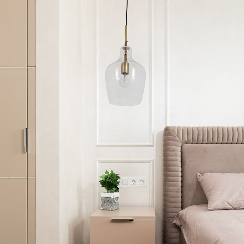 1-light Dimmable Glass Chandelier