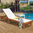 Olari Outdoor Eucalyptus Wood Chaise Lounge