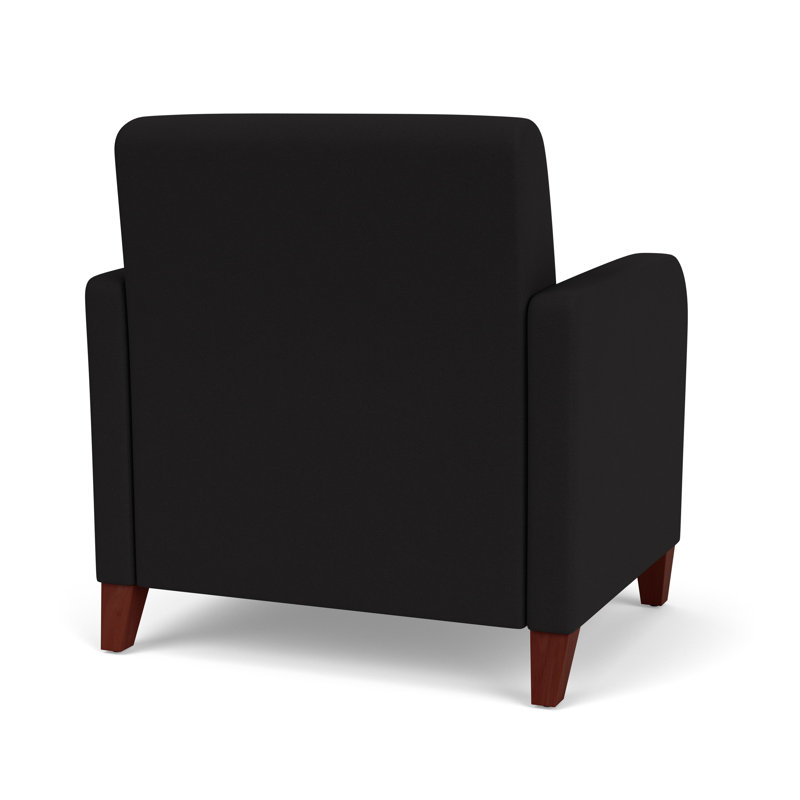 Fauteuil d'invité surdimensionné Siena, Visite libre noire, Mahogany