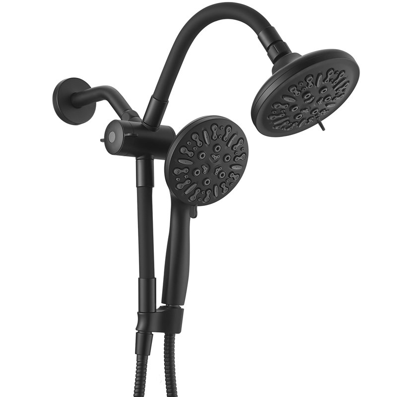 Ensemble de garniture de robinet de douche à poignée simple à 8 jets et à double jet 1,8 gallons par minute avec valve intégrée