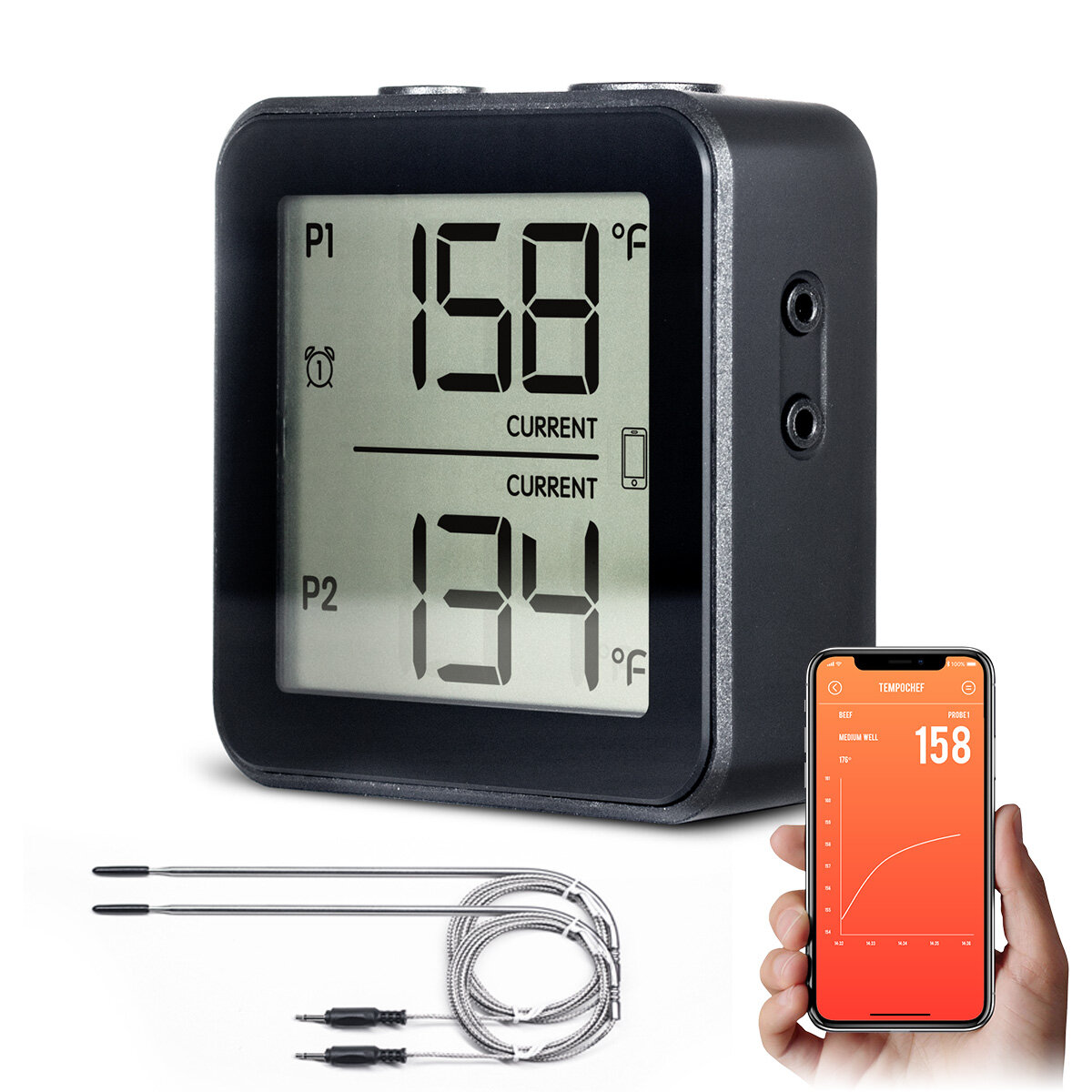 9H Thermomètre à viande sans fil Bluetooth et Commentaires