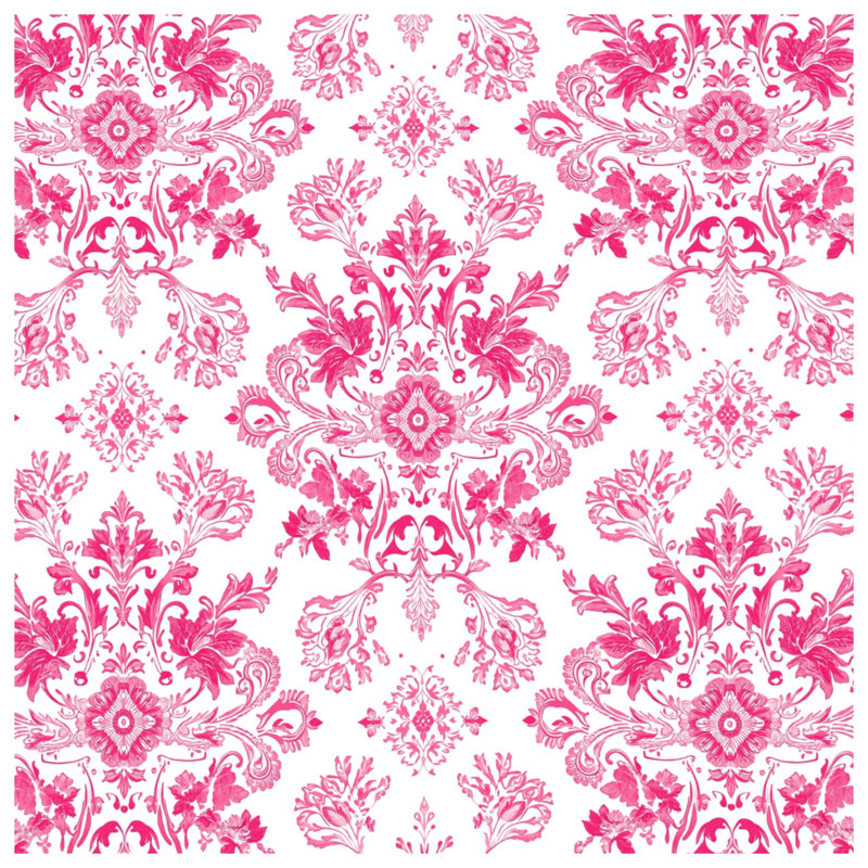 Pink Floral Damask Comforter, Twin Extra Long