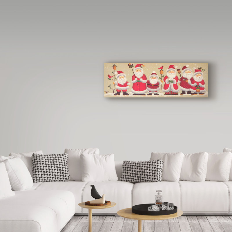 « six pères noël », art sur toile, H 10 po x l 32 po x P 2 po