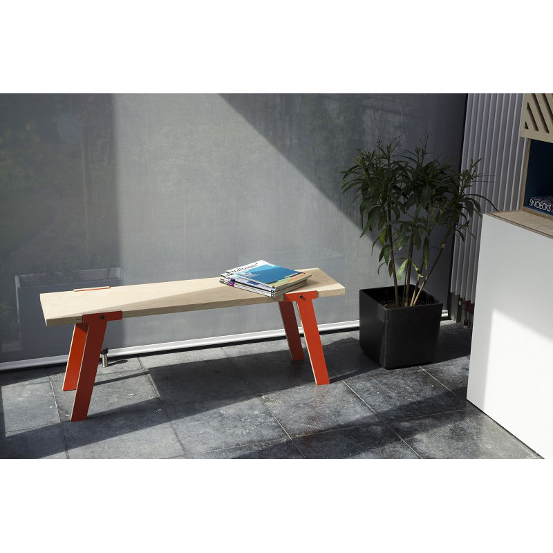Giedi Upholstered Bench, Foxy Orange