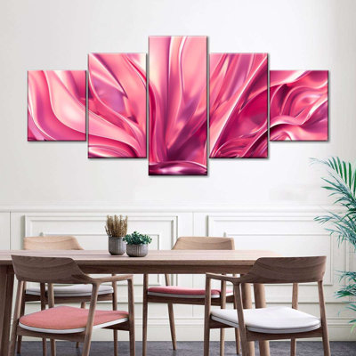 Blush Pink Abstract - 5 Piece Wrapped Canvas Print
