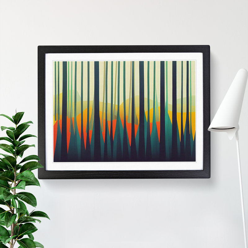 XH1022-9486X Unreal Abstract Forest - Single Picture Frame Painting, Black, 46cm H x 64cm W x 2cm D