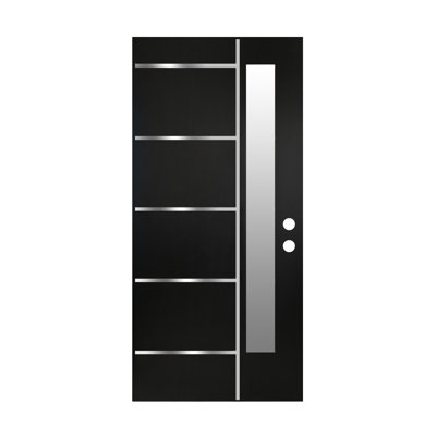 Portes extérieures modernes en bois franc moderne, dalle de porte en verre givré 36 x 80, à gauche