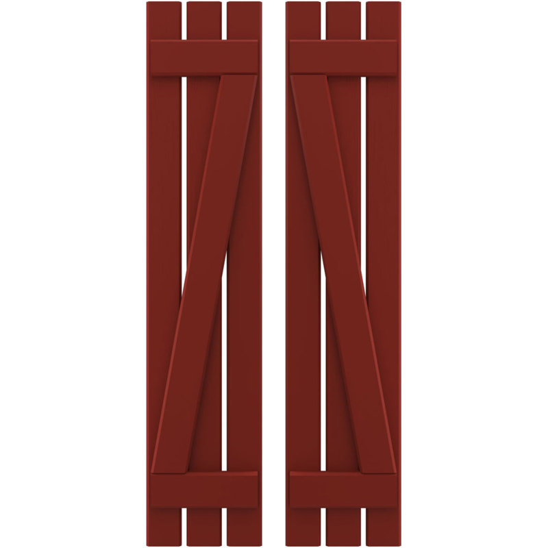 Volets de planche-n-lattes avec barre en Z (par paire) Americraft (2 lattes), 11 1/2", Poivre rouge, 59"