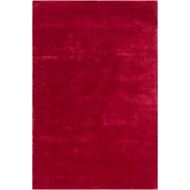 Gloria Wool Area Rug in Red, Rectangle 4' x 6'