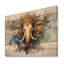Éléphant vibrant I, impression sur bois-1384320095