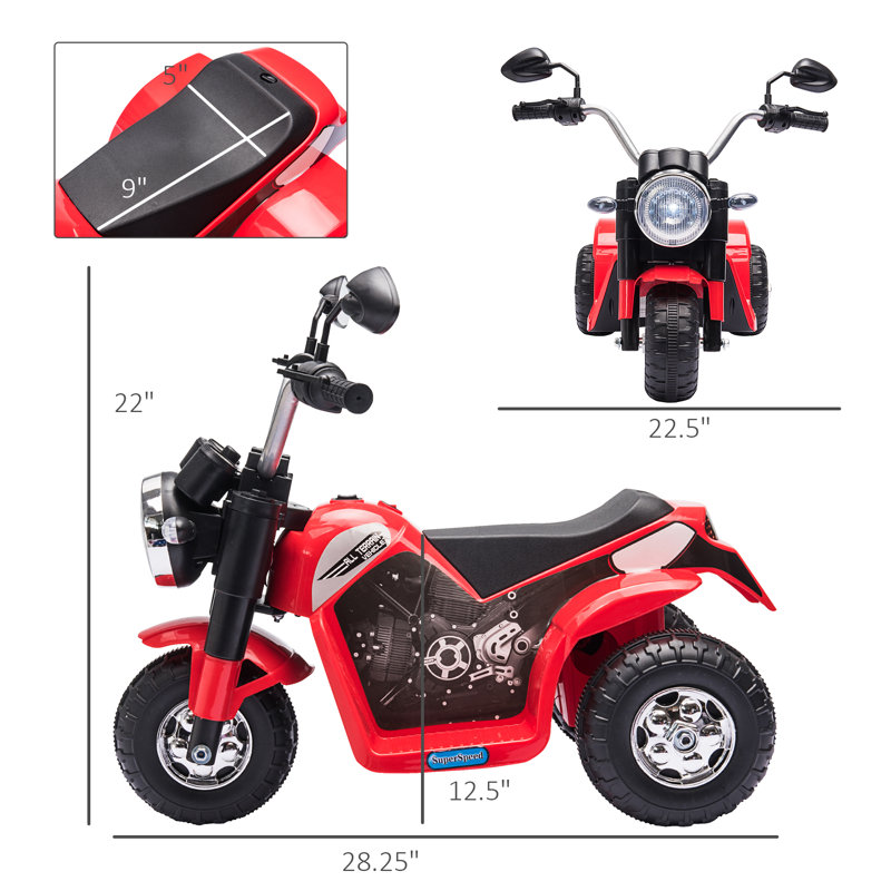 Red 6-Volt Kids Electric Ride-On Motorcycle