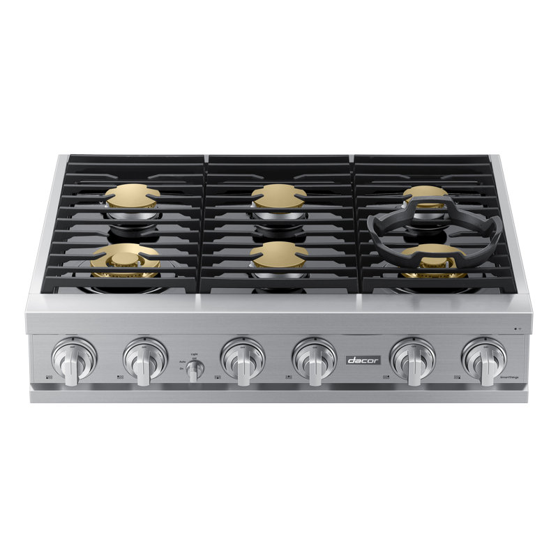 36" Gas Rangetop 6 Burners, NG/LP, Silver Stainless