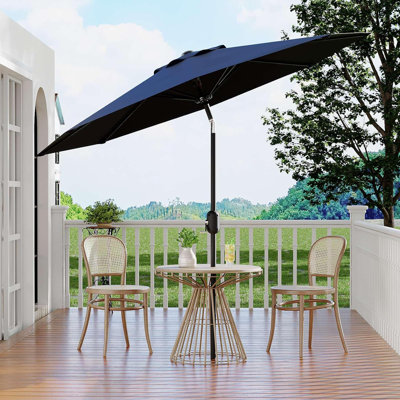 Parasol de patio 10 pi - 8 parasols de table robustes avec manivelle et inclinaison à bouton-poussoir