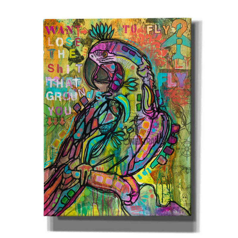 «Want to Fly» par Dean Russo, art mural sur toile, H 16 po x l 12 po x P 0,75 po