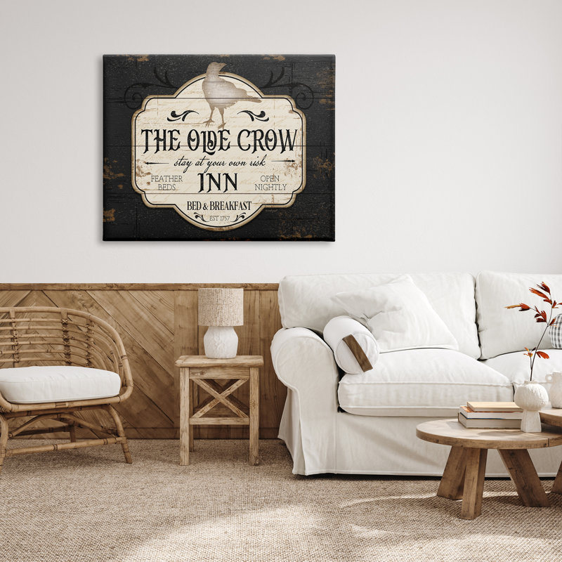 The Olde Crow Inn 1757 par Jennifer Pugh - impression, H 36 po x l 48 po x P 1,5 po, Toile tendue