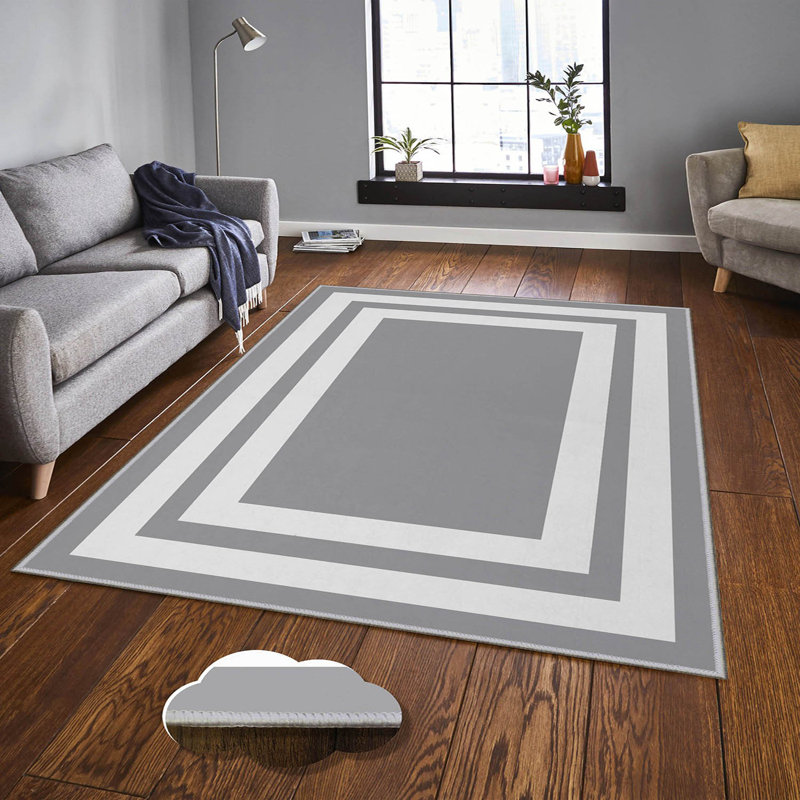 Luxurious Woven Area Rug, 5.9 x 9.2 ft, 100% Polyester, Antibacterial | Non-Slip PVC Felt Dot Underside, 0.3 in Pile Height | Machine Washable, 3D Digital Print, Perfect for Living Room & Bedroom Décor