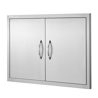 Stellweilan BBQ Access Door, Double Outdoor Kitchen Door, Stainless Steel Flush Mount Door, Wall Vertical Door with Handles, for BBQ Island, Grilling Station, Outside Cabinet