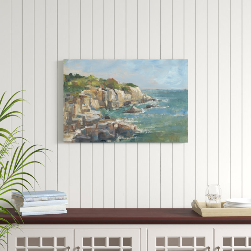 «Impasto Ocean View I», peinture sur toile, H 24 po x l 36 po