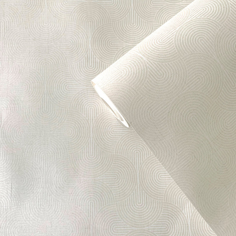 Nicely Boutique Collection Shimmery Geometric Zen 10.05m x 53cm Wallpaper Roll, Cream