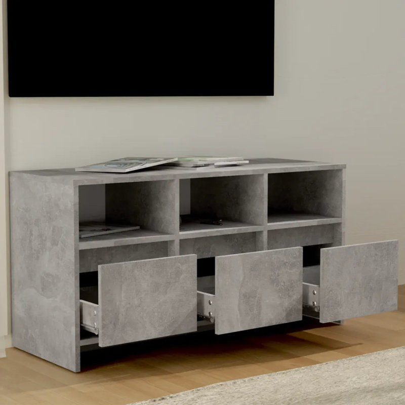 Greysi Unfinished TV Stand, Concrete Grey